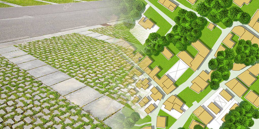 Mappa di una zona urbana con indicazione di parcheggio